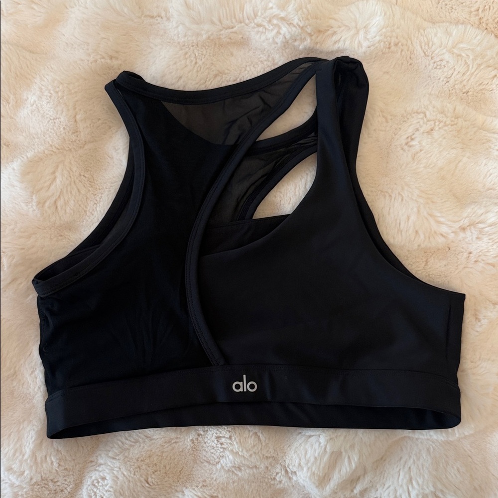 ALO Yoga Black Cutout Sports Bra